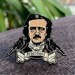 2/$12 Nevermore Edgar  Allan Poe Literary Pin